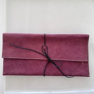 Beautiful burgundy leather pouch